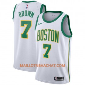 Maillot NBA Boston Celtics Jaylen Brown 7 2018-19 Nike City Edition Blanc Swingman - Homme